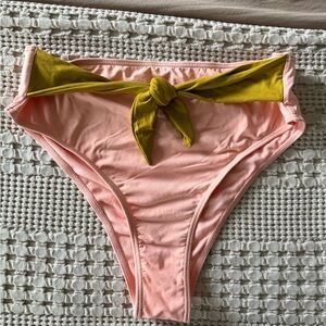 NEW Roxy‎ Salmon Pink Knotted Bikini Bottom Size L